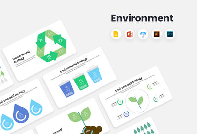 PPT Environment and Ecology Infographics Templates for PowerPoint, Keynote, Google Slides, Adobe Illustrator, Adobe Photoshop