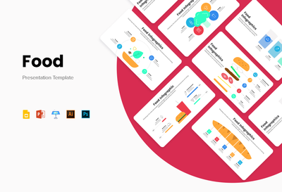 PPT Food Infographics Templates for PowerPoint, Keynote, Google Slides, Adobe Illustrator, Adobe Photoshop