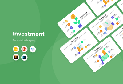 PPT Investment Infographics Templates for PowerPoint, Keynote, Google Slides, Adobe Illustrator, Adobe Photoshop