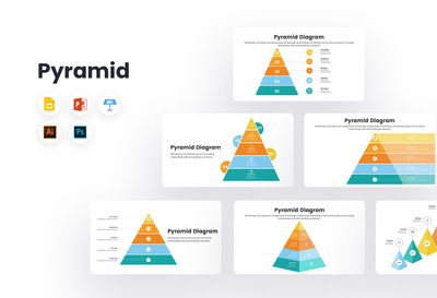 PPT Pyramid Diagram Infographics Templates for PowerPoint, Keynote, Google Slides, Adobe Illustrator, Adobe Photoshop