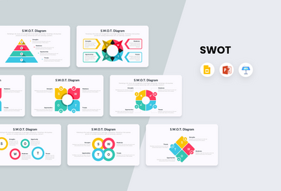 PPT SWOT Diagrams Templates for PowerPoint, Keynote, Google Slides