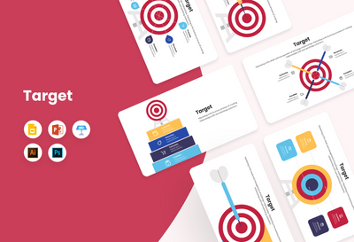 PPT Target Infographics Templates for PowerPoint, Keynote, Google Slides, Adobe Illustrator, Adobe Photoshop