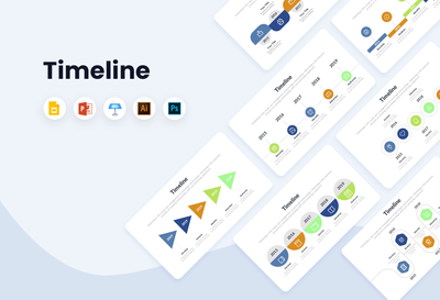 Timeline Infographics Templates for PowerPoint, Keynote, Google Slides, Adobe Illustrator, Adobe Photoshop