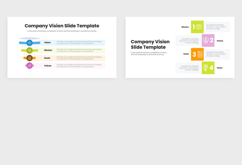 Company Vision Infographic Templates