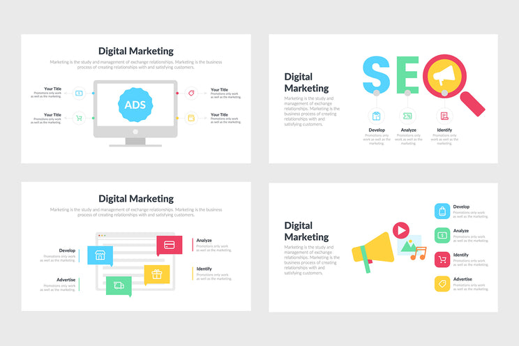 PPT Digital Marketing Infographics Templates for PowerPoint, Keynote, Google Slides, Adobe Illustrator, Adobe Photoshop