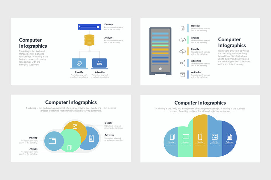 PPT Computer Infographics Templates for PowerPoint, Keynote, Google Slides, Adobe Illustrator, Adobe Photoshop