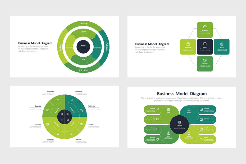 Business Model Diagram Templates for PowerPoint, Keynote, Google Slides, Adobe Illustrator, Adobe Photoshop