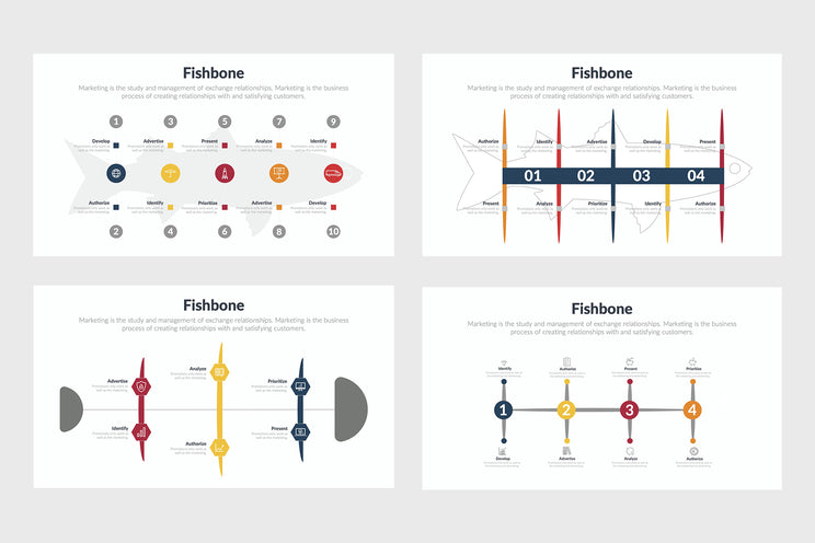 PPT Fishbone Infographics Templates for PowerPoint, Keynote, Google Slides, Adobe Illustrator, Adobe Photoshop