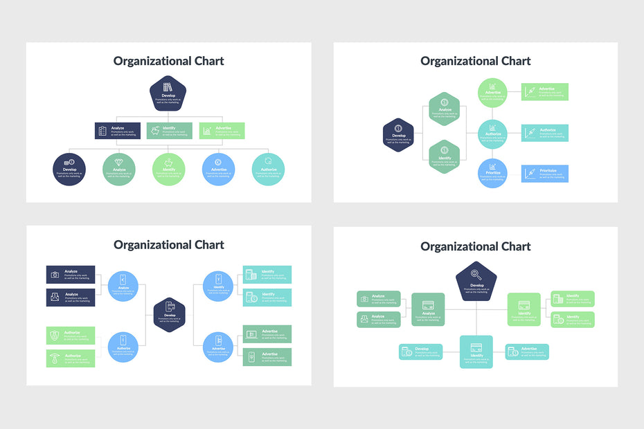 PPT Organizational Chart Infographics Templates for PowerPoint, Keynote, Google Slides, Adobe Illustrator, Adobe Photoshop