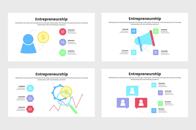 PPT Entrepreneurship Infographics Templates for PowerPoint, Keynote, Google Slides, Adobe Illustrator, Adobe Photoshop