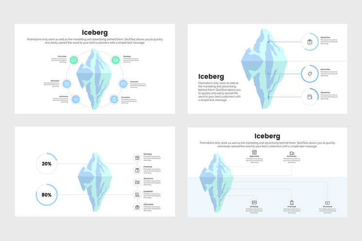 PPT Iceberg Infographics Templates for PowerPoint, Keynote, Google Slides, Adobe Illustrator, Adobe Photoshop