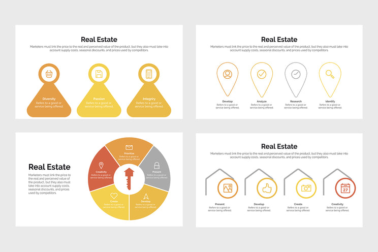 PPT Real Estate Infographics Templates for PowerPoint, Keynote, Google Slides, Adobe Illustrator, Adobe Photoshop