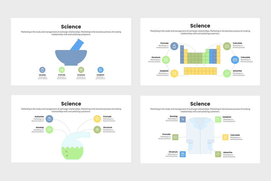 PPT Science Infographics Templates for PowerPoint, Keynote, Google Slides, Adobe Illustrator, Adobe Photoshop