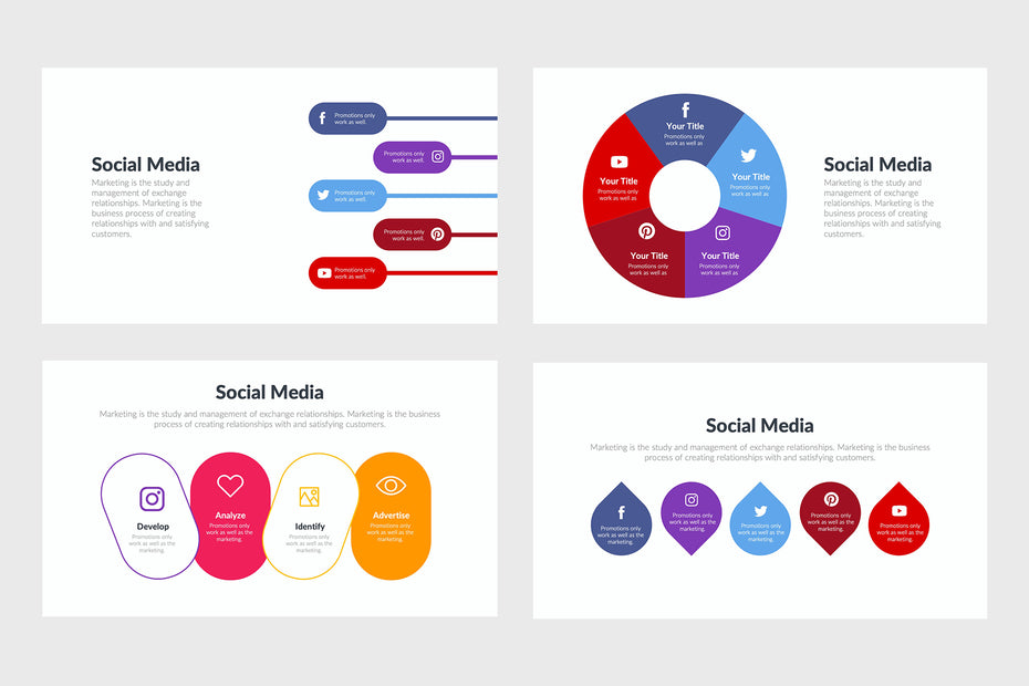  PPT Social Media Infographics Templates for PowerPoint, Keynote, Google Slides, Adobe Illustrator, Adobe Photoshop