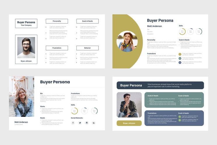 PPT Buyer Persona Templates for PowerPoint, Keynote, Google Slides,