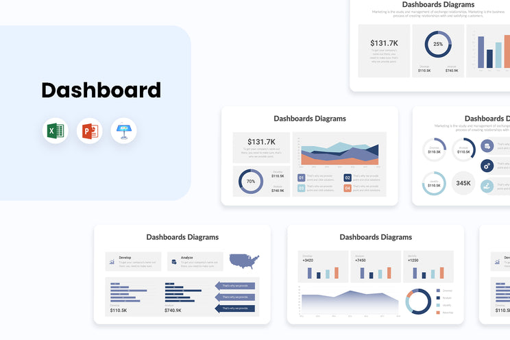 PPT Dashboard Infographics Templates for PowerPoint, Excel, Keynote