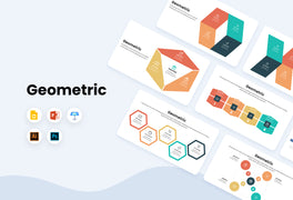 PPT Geometric Infographics Templates for PowerPoint, Keynote, Google Slides, Adobe Illustrator, Adobe Photoshop