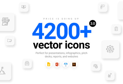 4200+ Vector Icons (Free Updates)