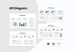 PPT KPI Diagrams Infographics Templates for PowerPoint, Excel, Keynote