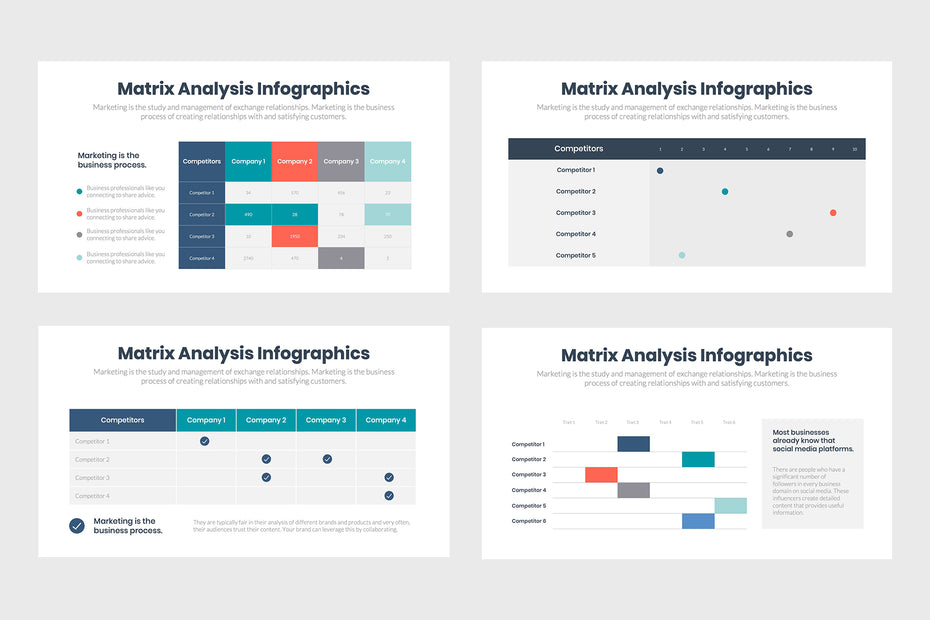 Competitive Matrix Infographics Matrix Analysis Slide Infographic