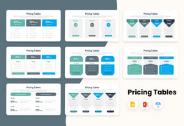PPT Pricing Tables Infographics Templates for PowerPoint, Keynote, Google Slides