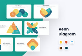 PPT Venn Diagram Infographics Templates for PowerPoint, Keynote, Google Slides, Adobe Illustrator, Adobe Photoshop