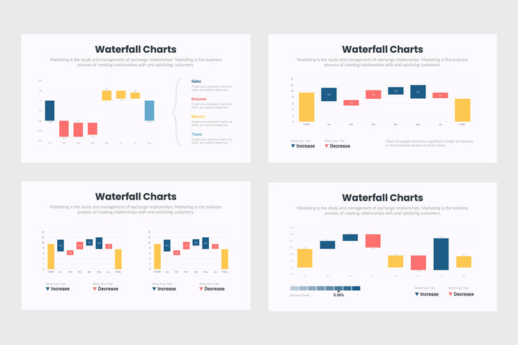 Waterfall Charts Infographics Templates for PowerPoint, Excel